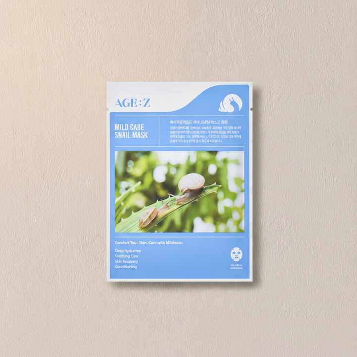 AGE:Z Mild Care Snail Mask – regenerująca maska w płachcie K-beauty z filtratą ślimaka