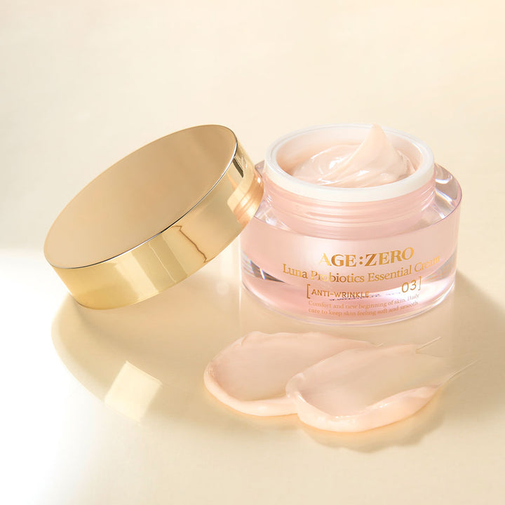 AGE ZERO Luna Probiotics Cream – tekstura kremu K-beauty z probiotykami i ceramidami
