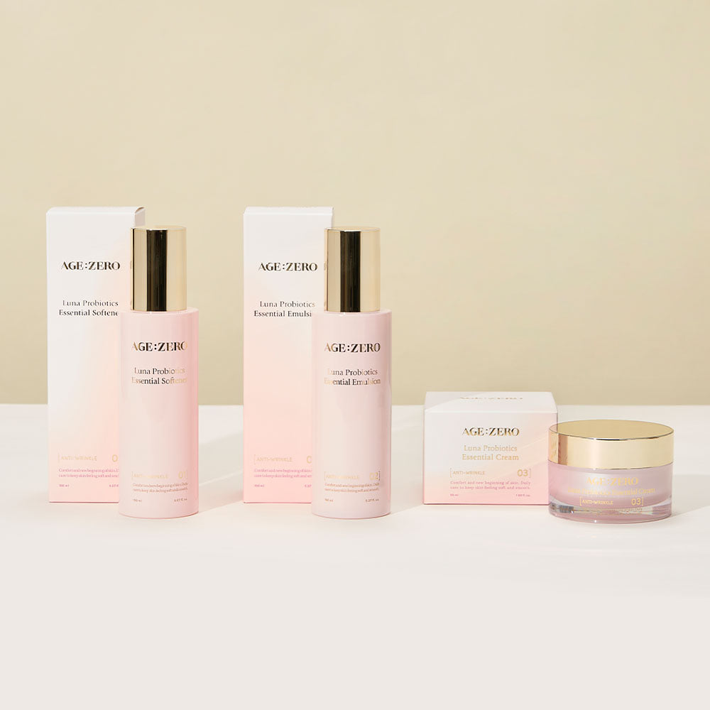 AGE ZERO Luna Probiotics Special Set – tekstura i konsystencja produktów K-beauty
