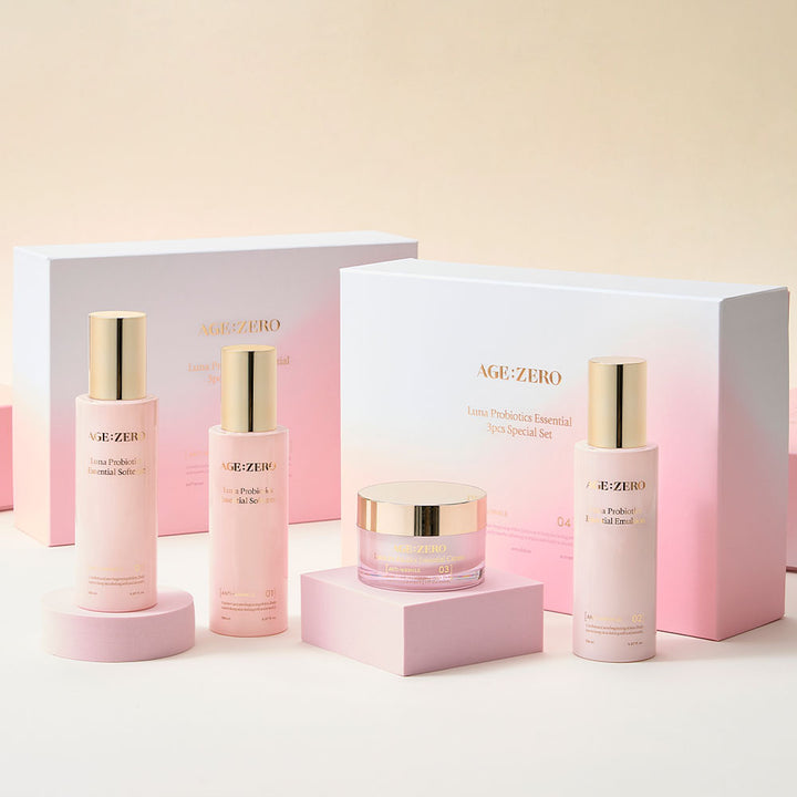 AGE ZERO Luna Probiotics zestaw 3 produktów – krem, emulsja, softener K-beauty
