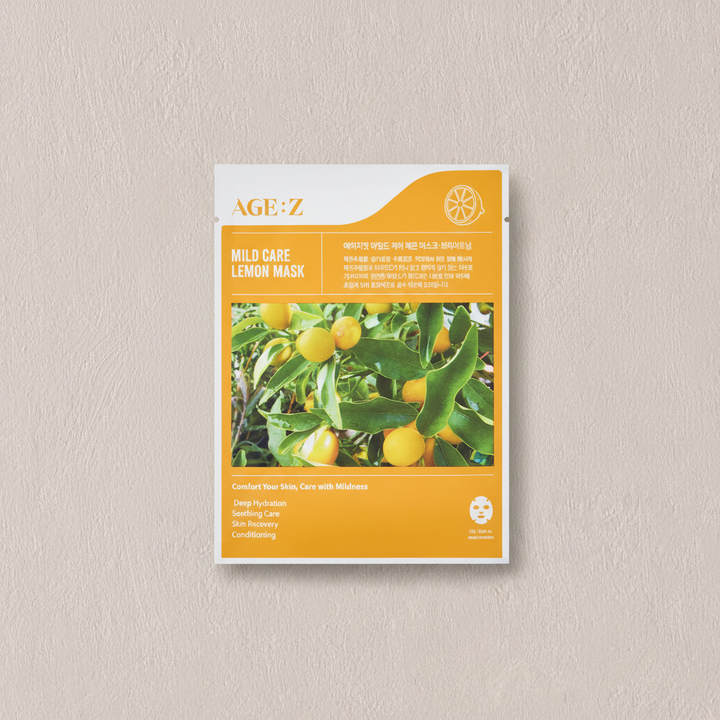 AGE:Z Mild Care Lemon Mask – rozjaśniająca maska w płachcie K-beauty z cytryną i niacynamidem